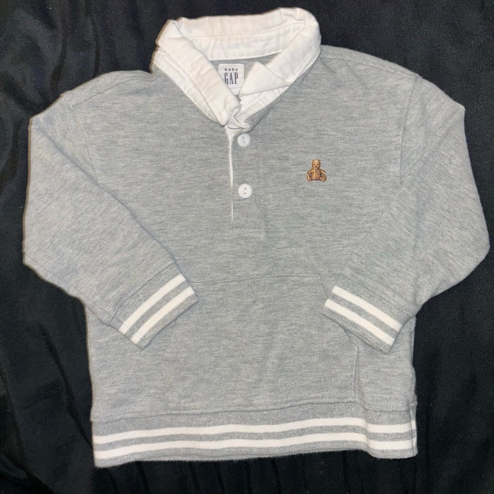 GAP Kids Gray Long Sleeve Shirt & Pant Set